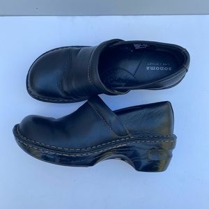Sonoma Women Black Leather Clog Size 6M